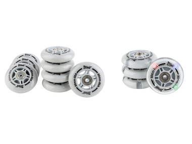Inliner Rollen mit Kugellager, 8er Set / LED Rollen 4er Set