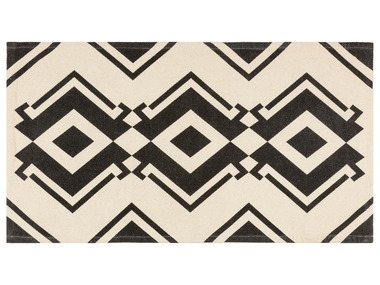 Katoenen vloerkleed 67 x 120 cm (Zwart/wit)