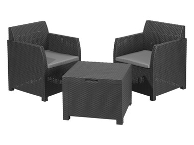 Balkonmöbel-Set, mit Stauraumfunktion, 3-teilig