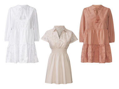 Dames jurk met broderie anglaise