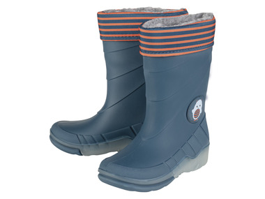 Kinder Blinkregenstiefel mit weichem Warmfutter (Blau, 24/25)