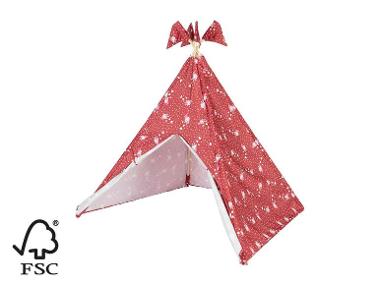 Holz Spielzelt Tipi, mit Baumwolle