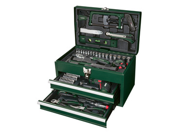 Boîte à outils métal et Set de tournevis PWBM A1