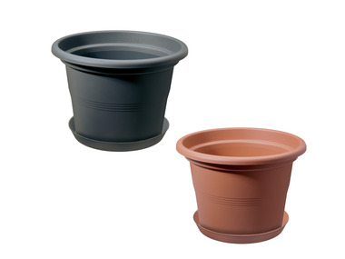Pot à plantes avec soucoupe