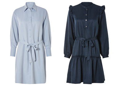 Damen Blusenkleid mit Bindegürtel in der Taille