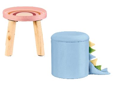 Kinderhocker mit Aufbewahrung, mit Holzfüßen