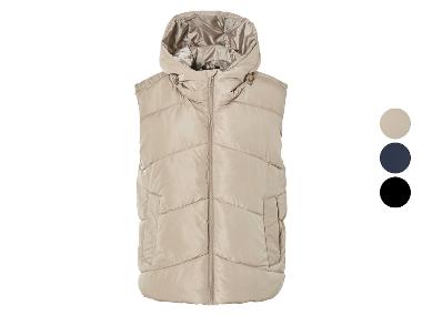 Doudoune sans manches femme, capuche avec cordon de serrage.