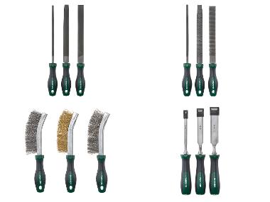 Feilen-Set / Raspel-Set / Drahtbürsten-Set / Stechbeitel-Set, 3-teilig