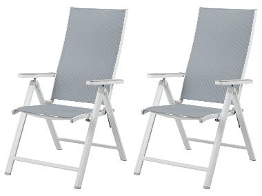Fauteuil pliant en aluminium « Houston » blanc, lot de 2.