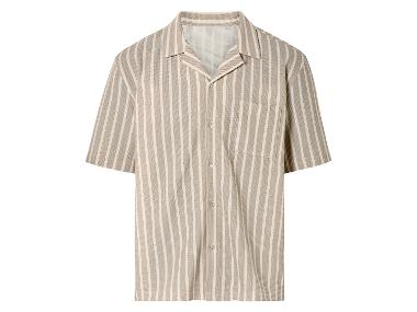 Livergy Camisa casual de hombre, en calidad seersucker. (beige, M (48/50))