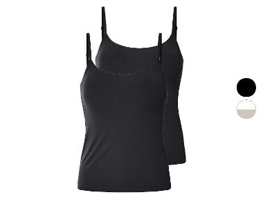 Débardeurs femme, 2 pièces, en maille côtelée tendance.