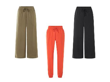 Dames wide-leg satijnen broek / Satijnen broek met steekzakken aan de zijkant