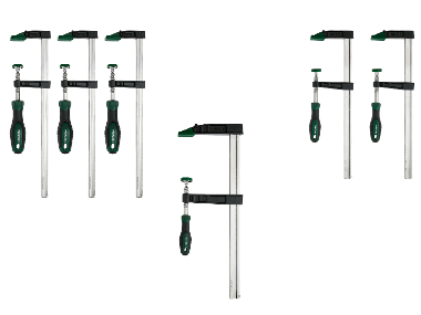 Schraubzwinge / Schraubzwingen-Set, mit materialschonenden Spannbacken (Schraubzwingen, 2er Set)