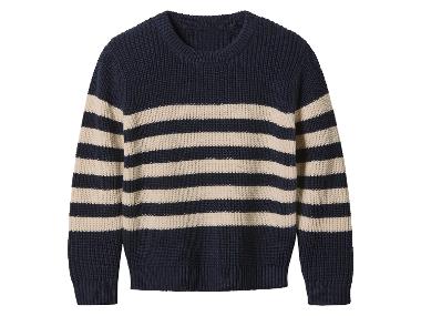 Pull-over en tricot pour enfants (bleu marine/beige, 2-4 ans)