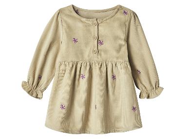 Robe bébé en velours côtelé (beige, 0-2 mois)