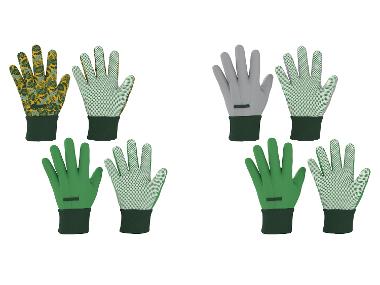Gartenhandschuhe, 2 Paar (Blätter/grün, 7)
