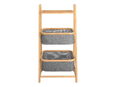 Regal 2 Körbe+Ablage/ Rollregal 3 Fächer (Regal 2 Körbe +Ablage Bambus)