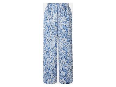 Dames wide-leg satihnen broek