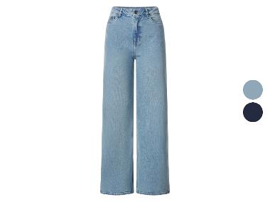 Jeans femme, wide leg, taille haute.