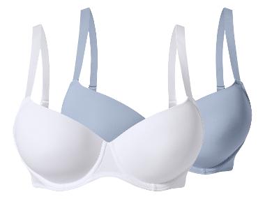 Soutiens-gorge à armatures, 2 pièces. (bleu imprimé/blanc, 105C)