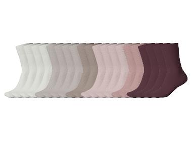 Lot de 20 paires de chaussettes femme (blanc/beige/rose, 35-38)