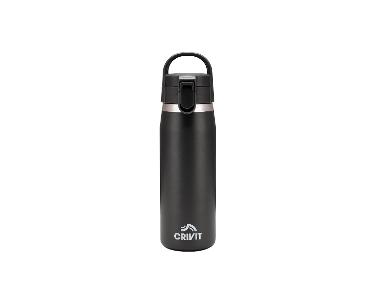 Edelstahl-Trinkflasche, 1l (Schwarz)