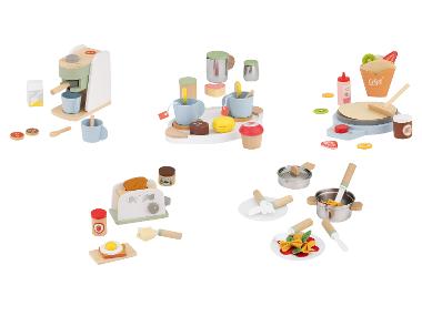 Houten accessoires voor speelgoedkeuken