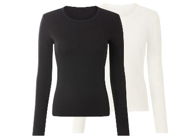 T-shirts à manches longues côtelés pour femmes, lot de 2
