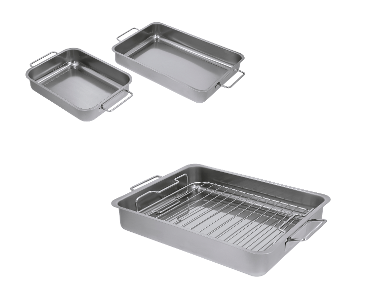 Edelstahl-Bratform mit Rost / Edelstahl-Bratformen, 2 Stück