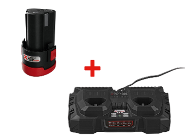 Chargeur de batterie double + Batterie 2 Ah, 12 V
