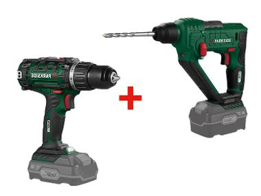 Marteau perforateur sans fil + Perceuse-visseuse sans fil, 20 V