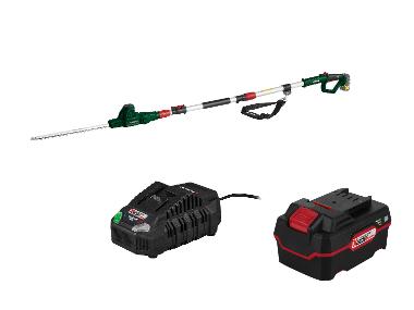 Taille-haie télescopique + batterie 4 Ah + chargeur, 20 V