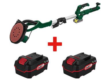 Ponceuse mur et plafond sans fil + 2 Batteries, 20 V