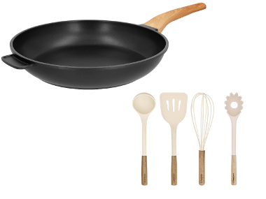 Frying Pan and Kitchen Utensil Set