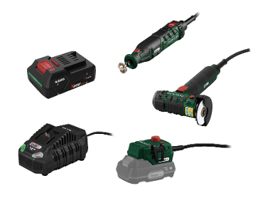 Cordless Rotary Tool and Angle Grinder Set