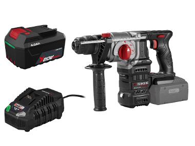 Accu-boorhamer 20 V 3 J, met accu 4 Ah en snellader 4,5 A