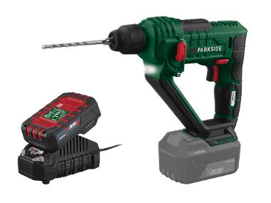Accu-boorhamer 20 V, 1 J, met accu 2 Ah en lader 2,4 A